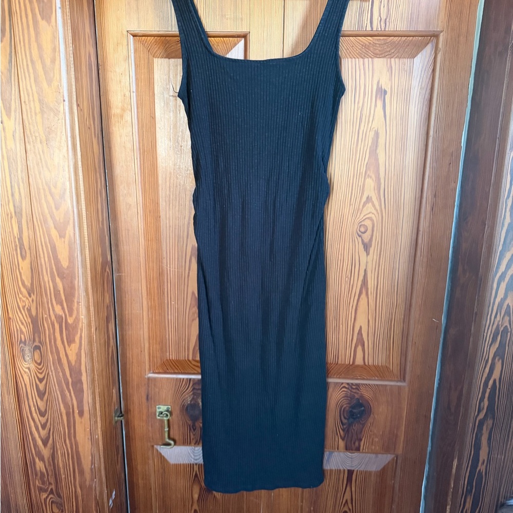 CLOSET CLEAR OUT OLD Navy maternity Black Ribbed Midi tank Dress